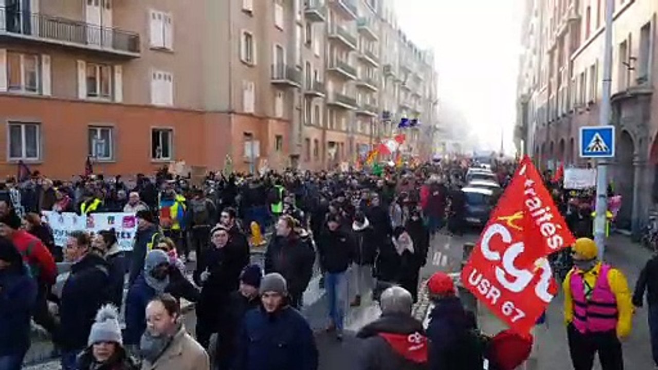 Manifestation contre la réforme des retraites, jeudi 5 décembre 2019 à Strasbourg