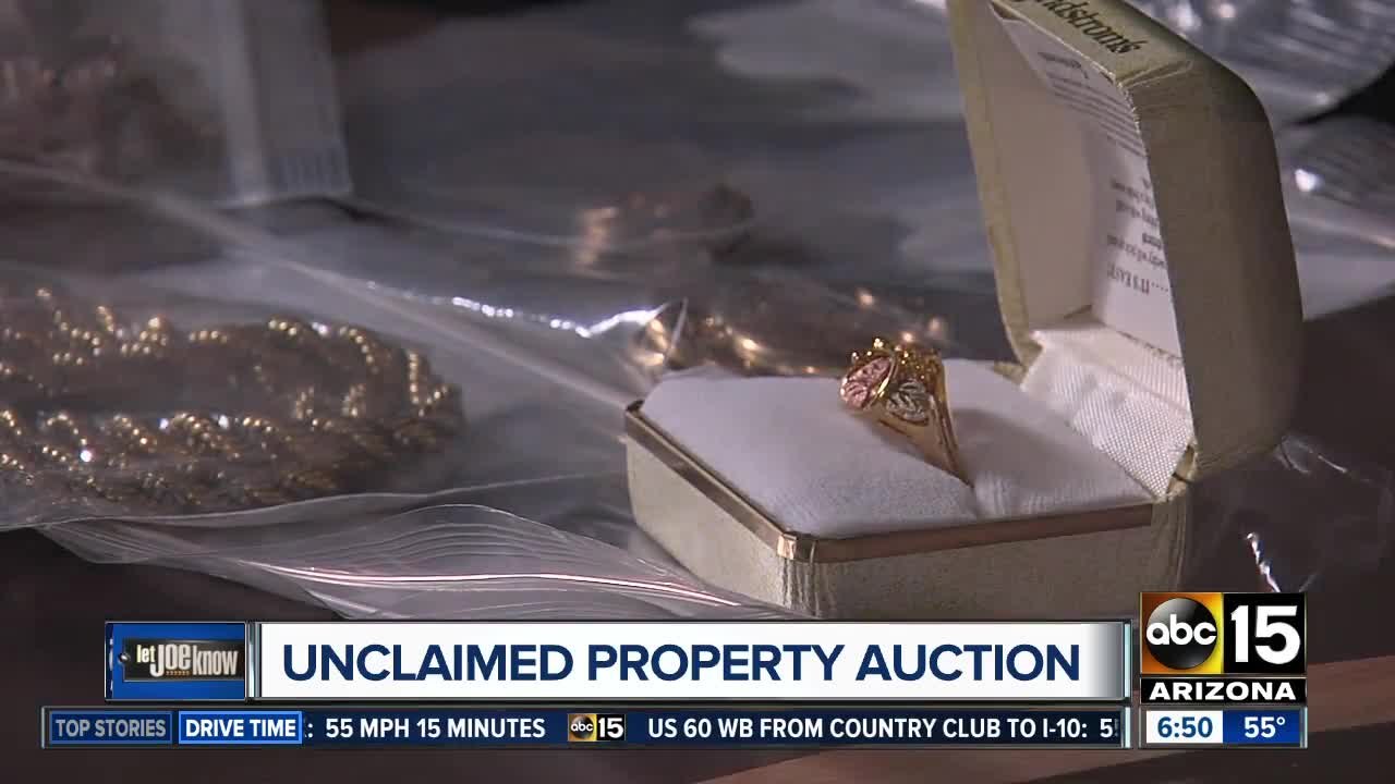 Unclaimed property to be auctioned off by arizona department of revenue