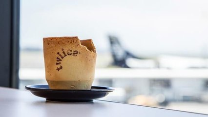 This Airline Is Testing Edible Coffee Cups Made From Biscotti
