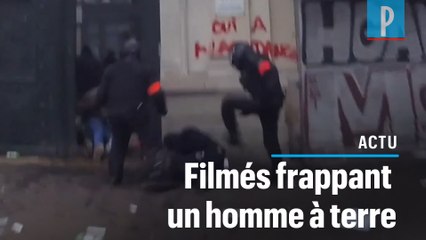 Grève du 5 décembre : deux policiers filmés frappant une personne à terre