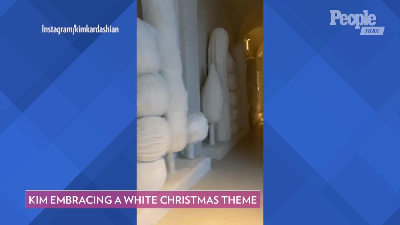 Kim Kardashian Reveals Her Monochromatic Abstract Christmas Decorations