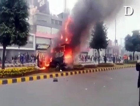 Violent protests by lawyers outside Lahore’s Punjab Institute of Cardiology against a video that went viral on social media yesterday.