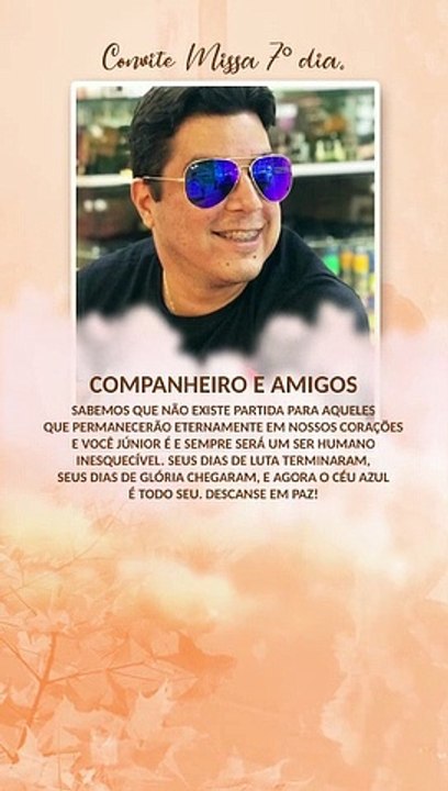 Família convida para missa de 7º dia de empresário Ivaldo Júnior, em Cajazeiras