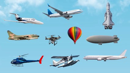 Çocuklar İçin Uçaklar Helikopterler - Hava Taşıtlarını Öğreniyorum - Gerçek Uçak Sesleri