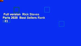 Full version  Rick Steves Paris 2020  Best Sellers Rank : #3