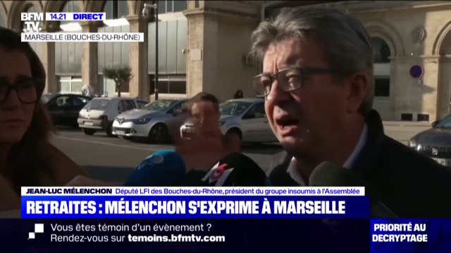 Jean-Luc Mélenchon sur les retraites: Il nous reste 3 jours pour exercer la pression maximum et leur faire renoncer