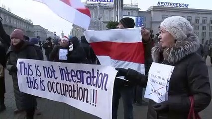 Protesta a Minsk contro la definitiva integrazione di Bielorussia e Russia