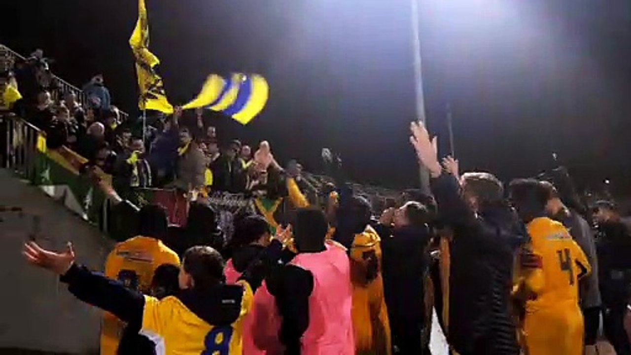 Football (Coupe de France) - La joie des Spinaliens après leur qualification à Mulhouse