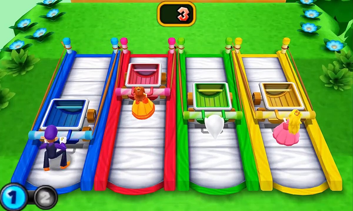 Mario Party Island Tour Minegames - Waluigi vs Boo Vs Daisy Vs Princess