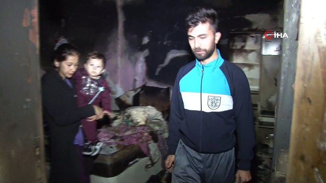 Evleri yanan çiftin gözyaşları yürek dağladı... Eşyaları küle dönen çift yardım bekliyor