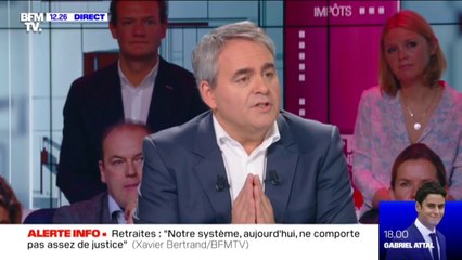 Retraites: "Notre système, aujourd'hui, ne comporte pas assez de justice" déclare Xavier Bertrand