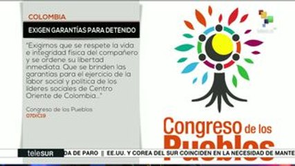 Congreso de los Pueblos condena detención de José Murillo en Colombia