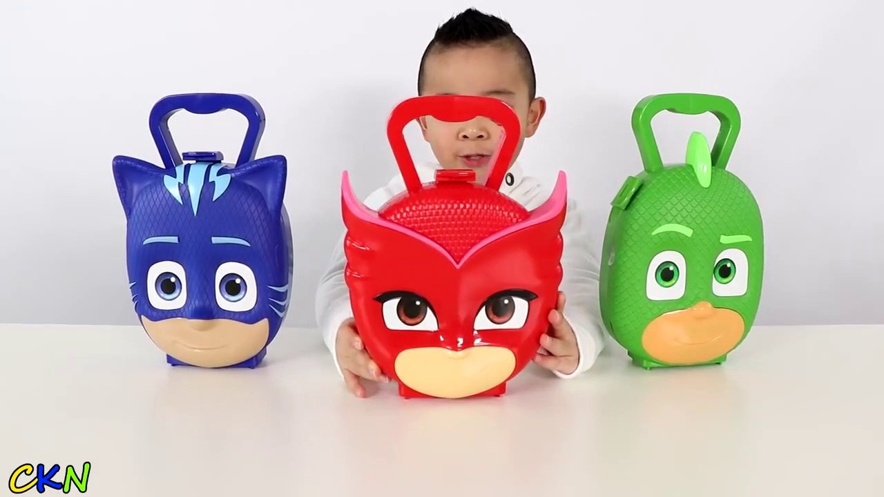 PJ MASKS SURPRISE TOYS Opening Fun With Catboy Gekko Owelette And Ckn ...