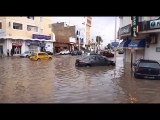 مدينة المنستير اليوم بعد أقل من ربع ساعة مطر !!