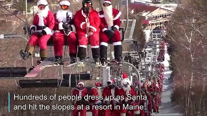 Oh, what fun it is to ski with Santas