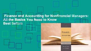 Finance and Accounting for Nonfinancial Managers: All the Basics You Need to Know  Best Sellers