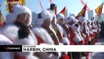 شاهد: انطلاق مهرجان استخراج الثلج في مدينة هاربين الصينية