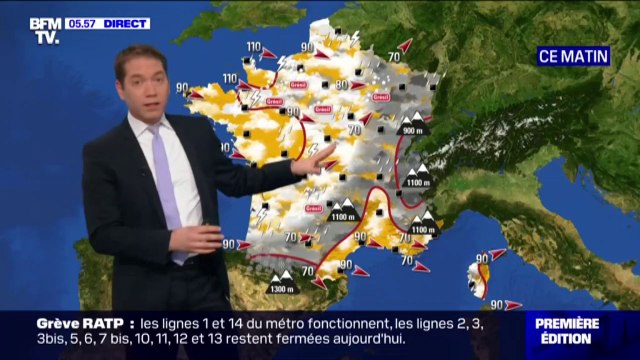 Des averses et de fortes rafales de vent attendues sur le nord du pays ce lundi