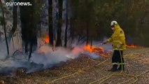 Bombeiros australianos combatem chamas contra-relógio