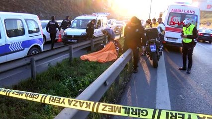 D-100'de orta refüjde ceset bulundu