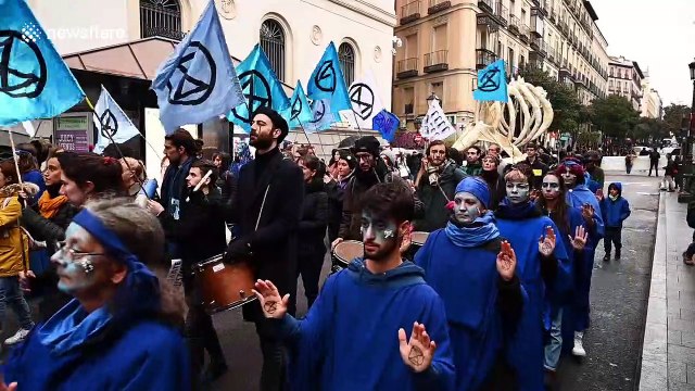 Extinction Rebellion activists hold climate rally in Madrid
