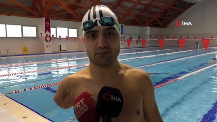 Engelli sporcu azmiyle milli takıma kulaç attı