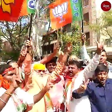 Celebrations at BJP office in Bengaluru as party sweeps Karnataka bye-polls