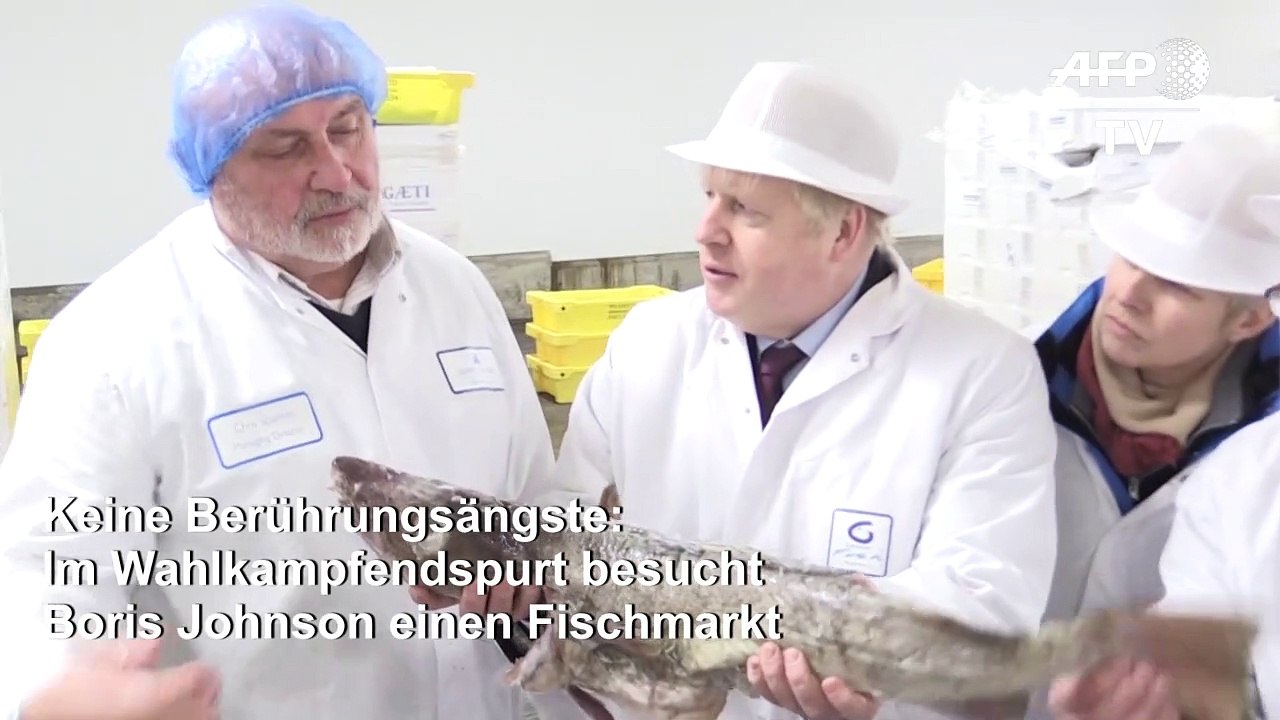 Alles für den Wahlsieg: Boris Johnson versteigert Fisch