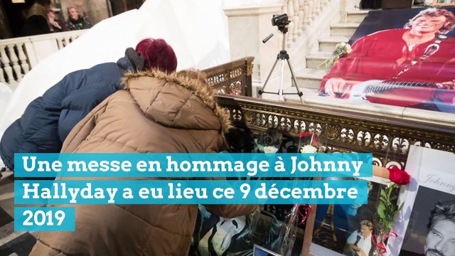 Messe en hommage à Johnny Hallyday en l'église La Madeleine à Paris, deux ans après sa mort.