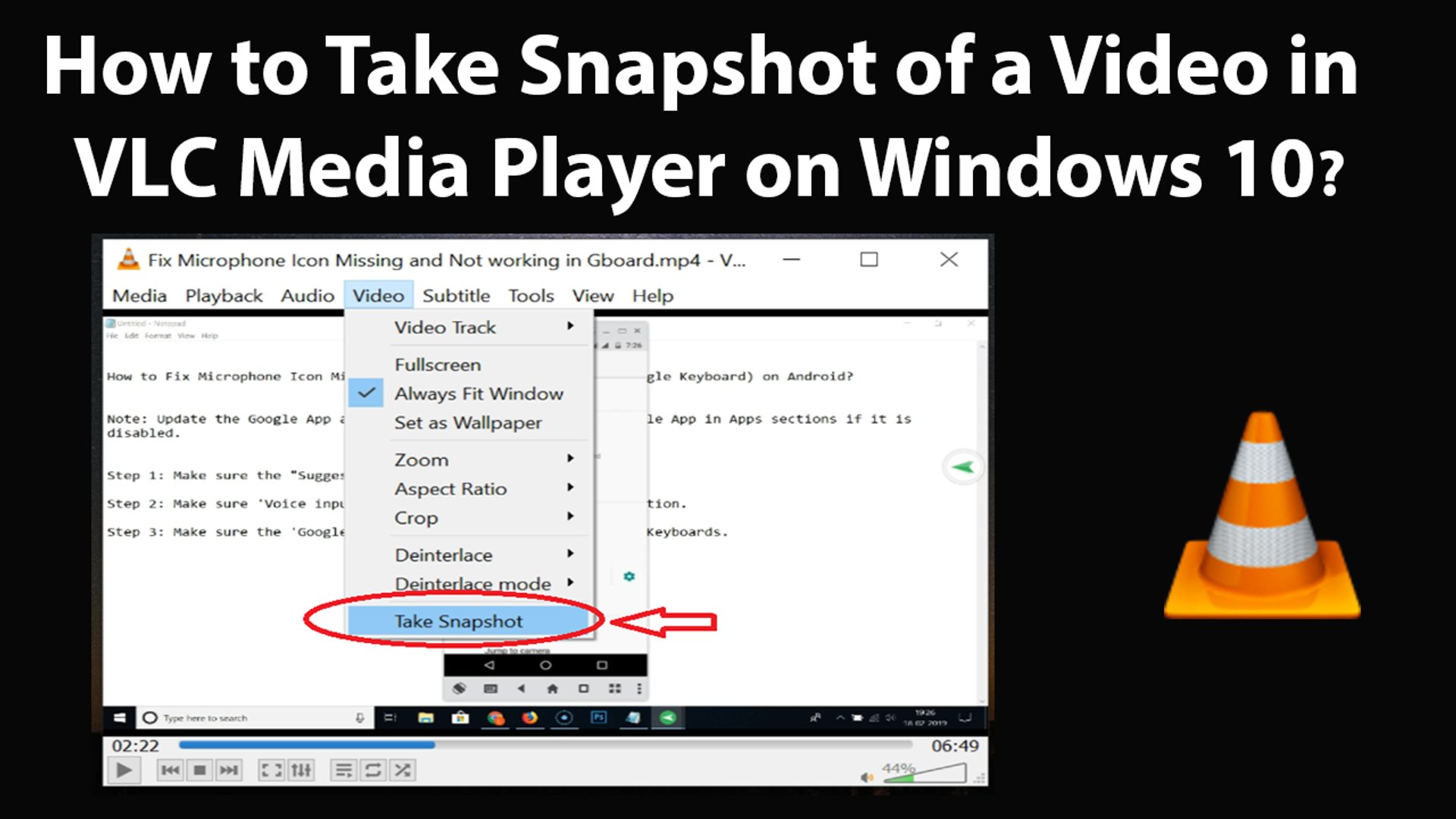 ⁣How to Take Snapshot of a Video in VLC Media Player on Windows 10?