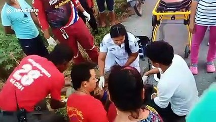 Thai motorcyclist rescued after crashing and spending three days trapped under wreckage