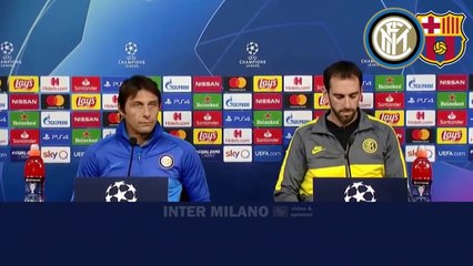 Скачать видео: INTER vs BARCELLONA- PRE CONFERENZA di ANTONIO CONTE con DIEGO GODIN _ INTEGRALE