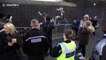 Police pose for pictures as they guard new Banksy artwork in Birmingham highlighting homelessness at Christmas
