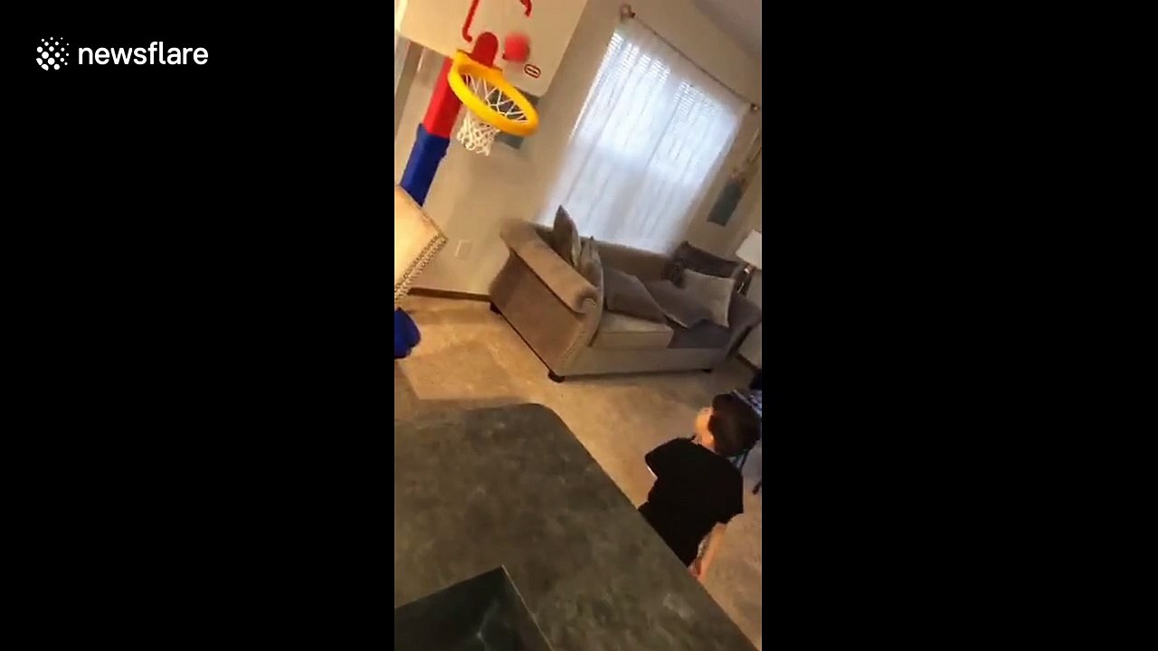 The next Lebron? Cleveland boy makes AMAZING trick shots to be like his idol