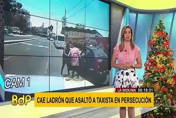 Detienen a sujeto que robó a taxista durante persecución en La Molina