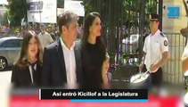 Así llegó Kicillof a la Legislatura bonaerense para asumir como Gobernador