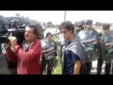 Gendarmería filma la protesta de docentes en Panamericana