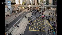 Timelapse footage captures thousands of Hongkongers marching to mark 6 months of protests