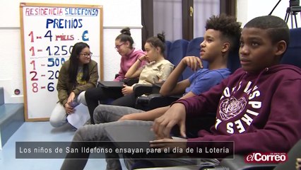 Los niños de San Ildefonso ensayan para el sorteo de Navidad