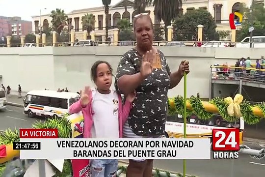 Más de mil soles invirtieron venezolanos para el decorado navideño de puente de Vía Expresa Grau