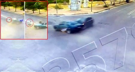 İkiye ayrılan araçtan sağ çıktı! İşte mucize kurtuluşun görüntüleri