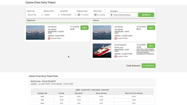 Cesme Chios Ferry Ticket