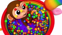 Learn Colors with Little Baby Monkey Stacking Ring Finger Song for Kid Children