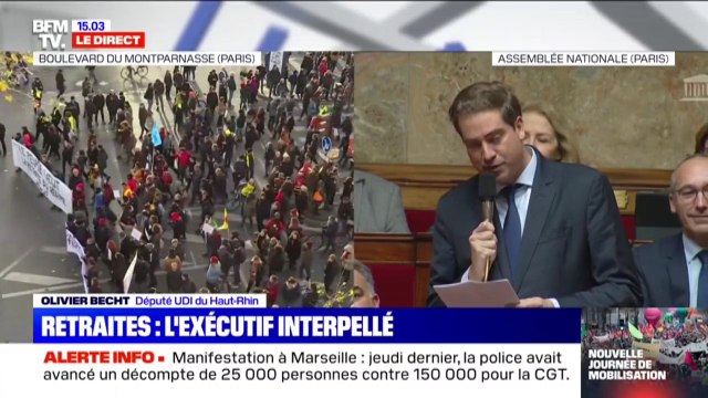 Olivier Becht (UDI), interpelle Édouard Philippe sur la mobilisation contre la réforme des retraites et l'appelle à écouter le peuple silencieux