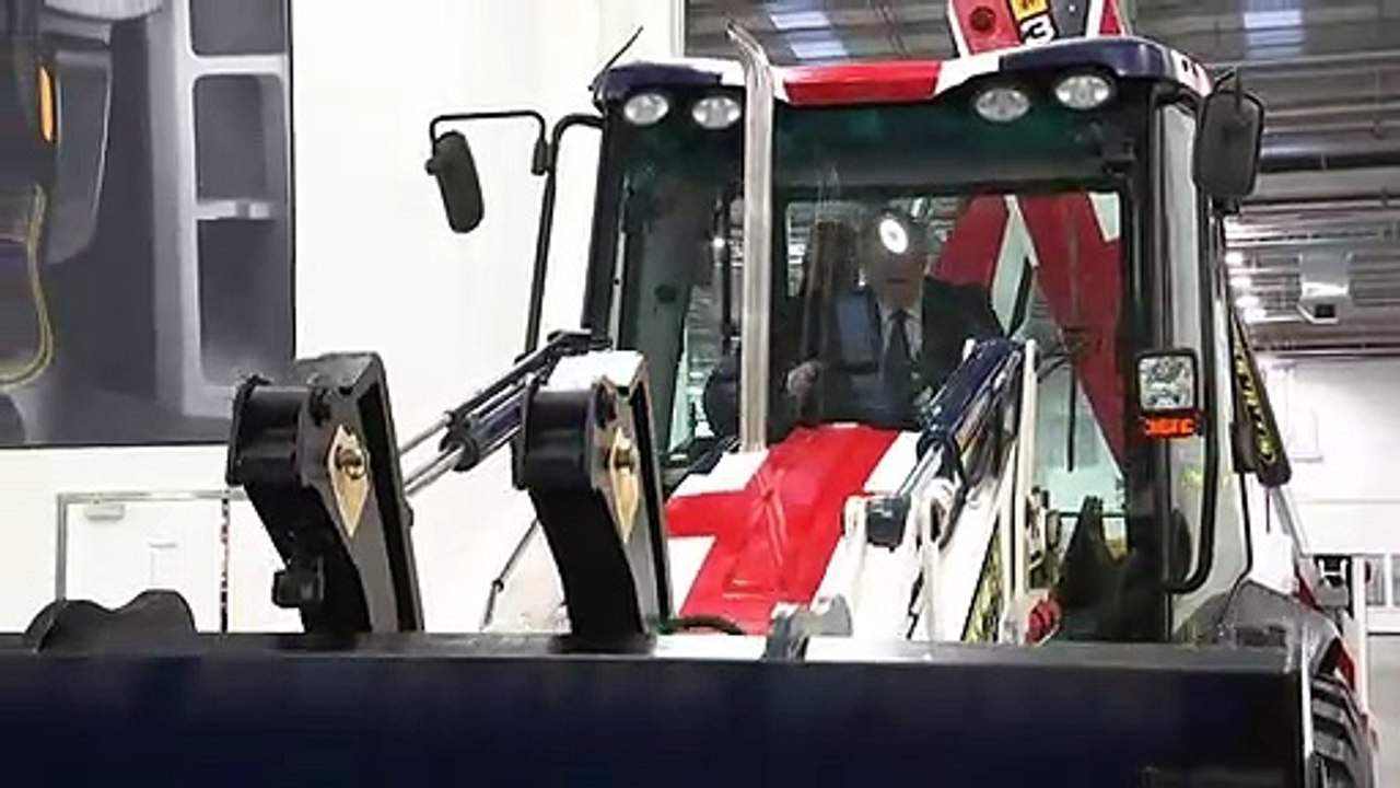 Boris Johnson drives JCB through 'wall'