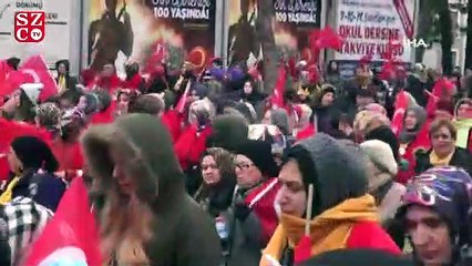 Binlerce kadın, Milli Mücadele ruhunu tekrar canlandırdı