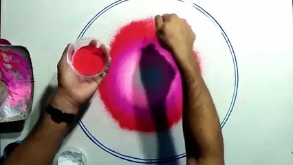 Birds scenery rangoli easy and attractive step by step.