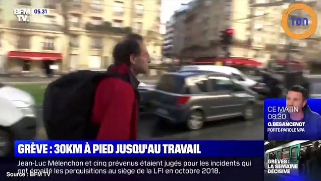 Grèves : À 55 ans, il marche 30 kilomètres tous les jours pour rentrer chez lui !