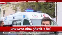 Konya'da çöken binanın haberini yapan DHA muhabirine canlı yayında saldırı