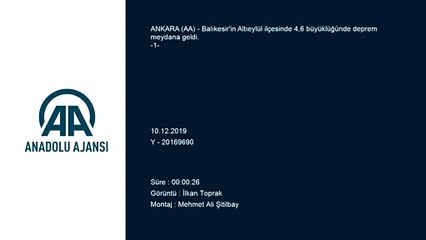 Balıkesir'de 4,6 büyüklüğünde deprem (1)